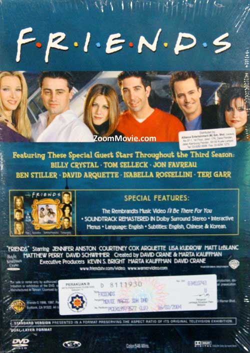 Friends Season 3 DVD 1997 American TV Series Ep 1 25 end