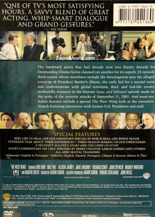 The West Wing (Season 3) (DVD) (2002) American TV Series | Ep: 1-22 end ...