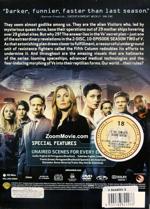 V Season 2 DVD 2011 American TV Series Ep 1 10 end